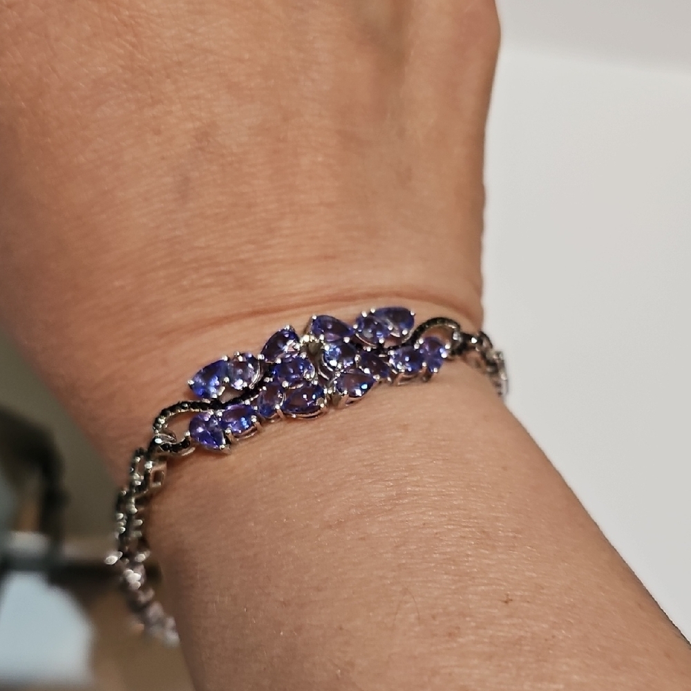 Elegant Silver and Purple Bracelet